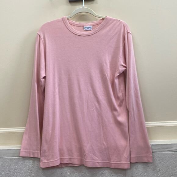 Russ Berens women’s size L pink long sleeve pre-shrunk cotton top - Picture 1 of 4